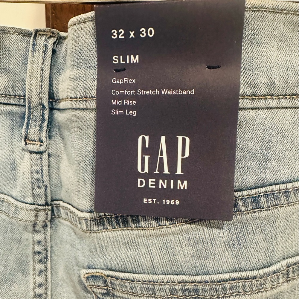 GAP Gap Flex Mens Light Blue Slim Jeans 32 x 30